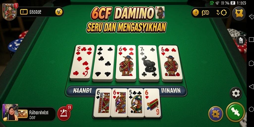 Tampilan gameplay menarik dari game Domino 6CF.