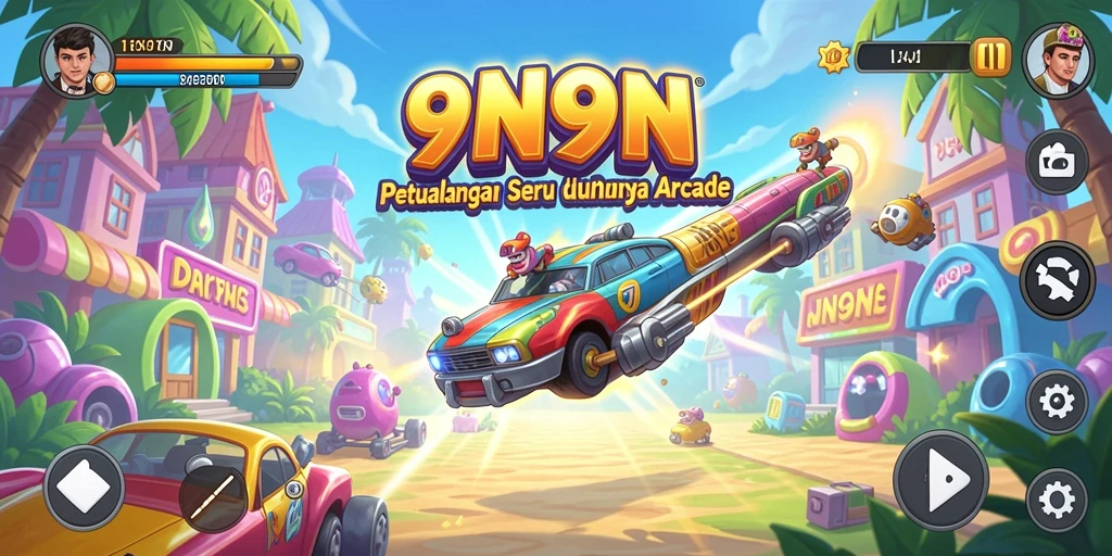 Tampilan gameplay seru dari game arcade 9N9N.
