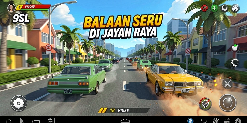 Tampilan gameplay balapan yang seru dan mendebarkan di 9SL.