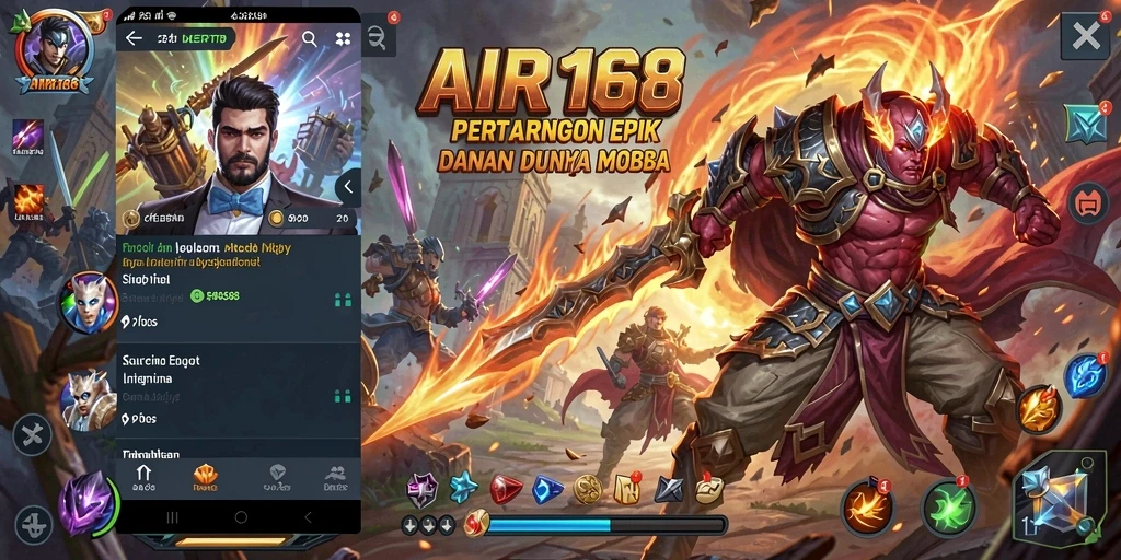 Tampak luar biasa dari gameplay MOBA dengan karakter bertarung.