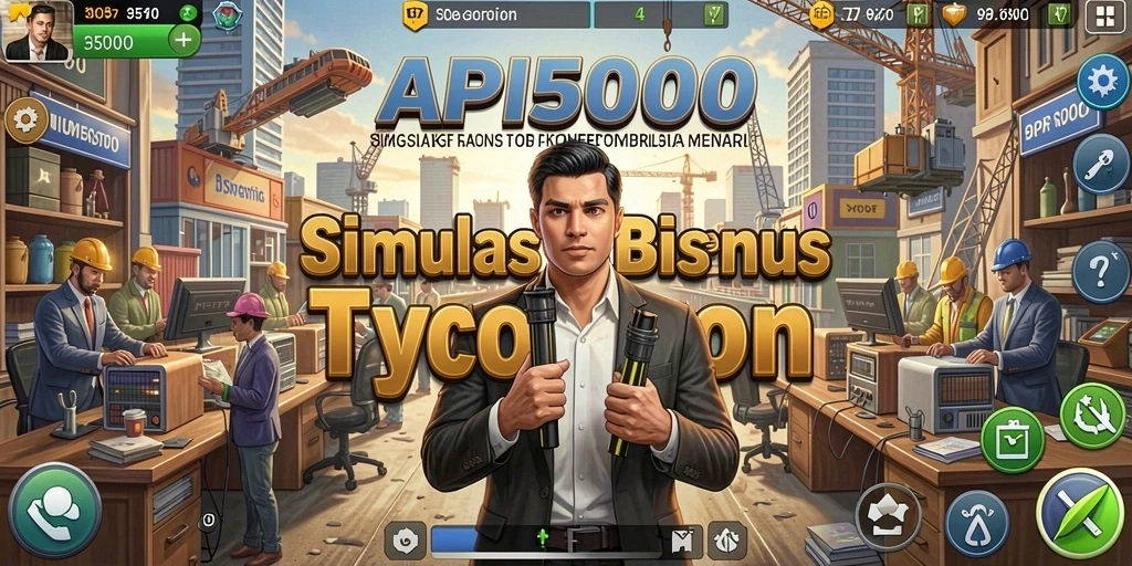 Screenshot menunjukkan gameplay dinamis dan manajemen bisnis Tycoon.