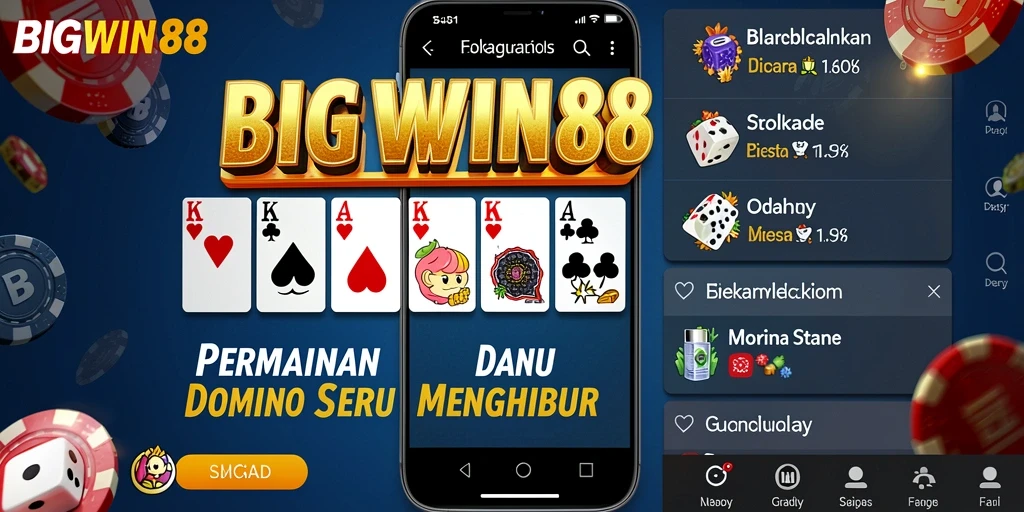 Tampilan gameplay seru dari permainan Domino BIGWIN88.