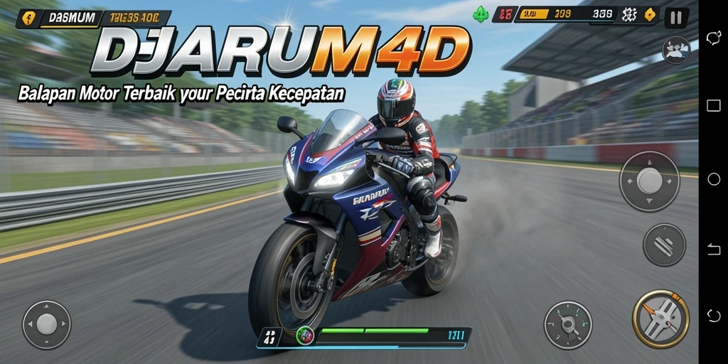 Screenshot DJARUM4D menampilkan balapan motor yang cepat dan menegangkan.