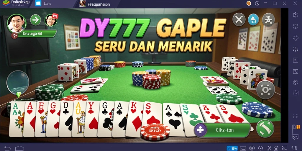 Tampilan action seru saat bermain Gaple di DY777.