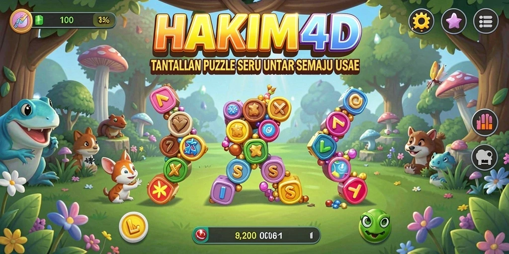 Screenshot gameplay HAKIM4D menunjukkan tantangan puzzle yang seru dan interaktif.