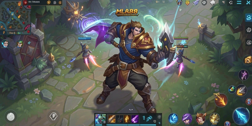 Screenshot gameplay <strong>MLBB8</strong> menampilkan pertarungan epik dalam dunia fantasi.