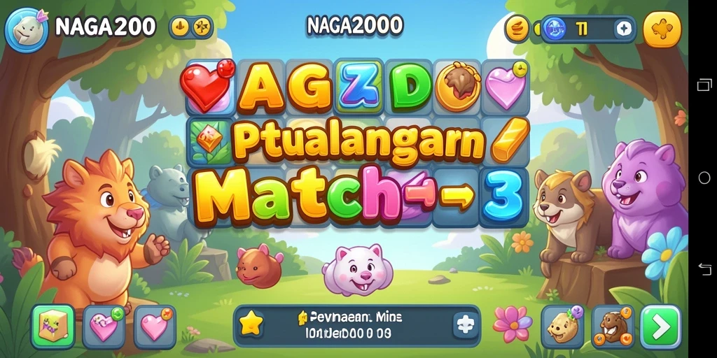 Tangkapan layar NAGA2000 menampilkan aksi seru dalam permainan Match-3.