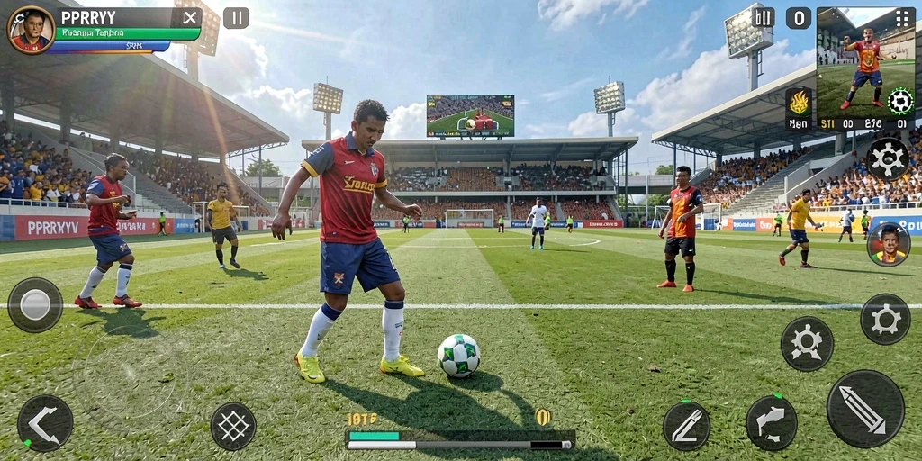 Tampilan utama gameplay PPRRYY dengan aksi olahraga yang mendebarkan.