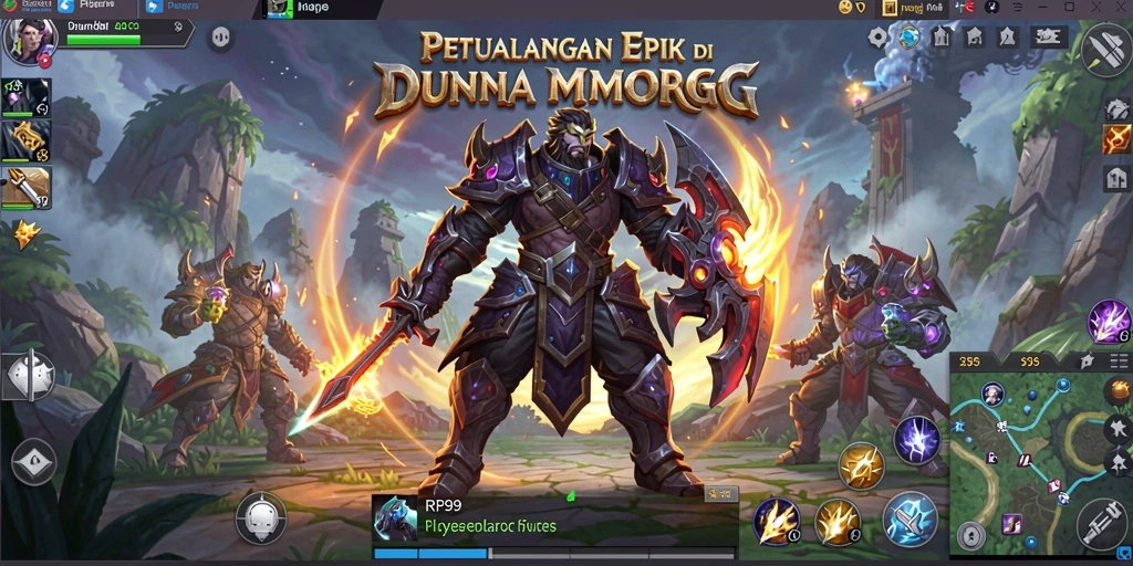 Screenshot utama RP99 menampilkan aksi mendebarkan dalam petualangan MMORPG.