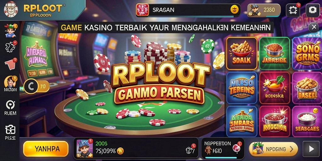 Tampilan gameplay menarik dari aplikasi Kasino RPLOOT yang mendebarkan.