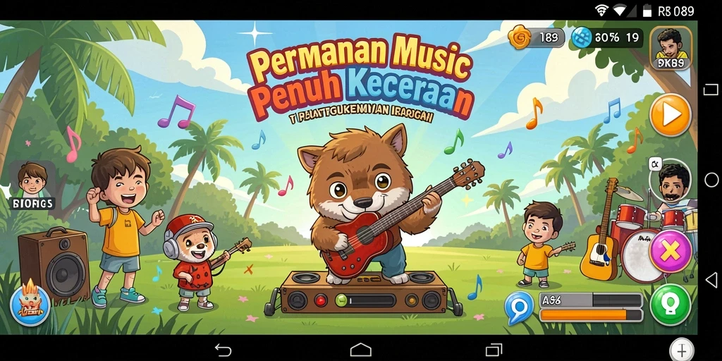 Gambar di layar menunjukkan gameplay RR89 yang penuh energi.
