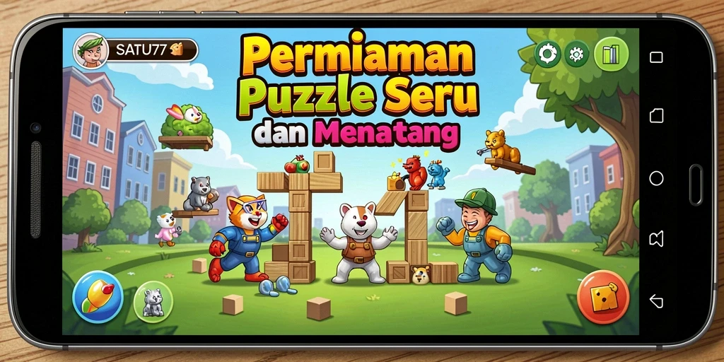 Screenshot gameplay SATU77 menampilkan tantangan puzzle yang menarik.