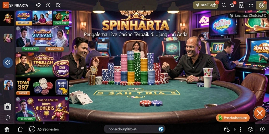 Tampilan menarik dari gameplay Live Casino SPINHARTA.