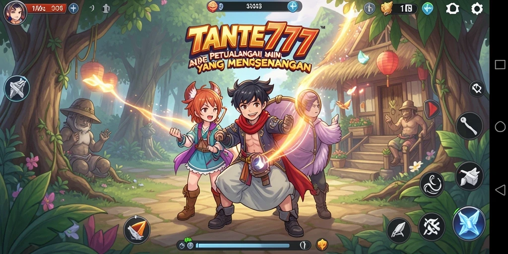 Tampilan gameplay menarik dari TANTE777 yang penuh warna.