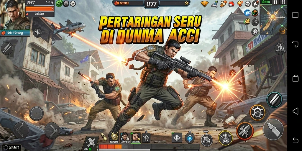 Tampilan gameplay UT77 yang mendebarkan dan penuh aksi.