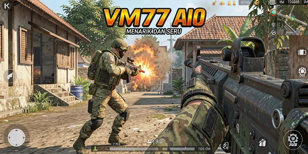 Tangkapan layar gameplay menampilkan aksi seru dalam VM777.